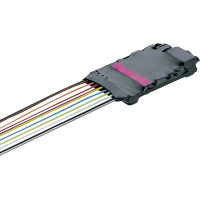 Vícebarevné elektrické kabelové propojení s izolační vrstvou zobrazuje různé kabelové svazky spojené v jedné zástrčce.