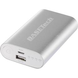 Powerbanka Basetech BTP-2, Li-Ion akumulátor 5200 mAh, stříbrná/bílá