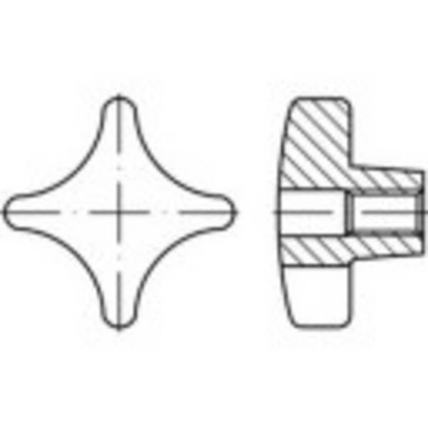 TOOLCRAFT  křížové úchyty 8 mm   138244 10 ks (Ø x d) 40 mm x 8 mm