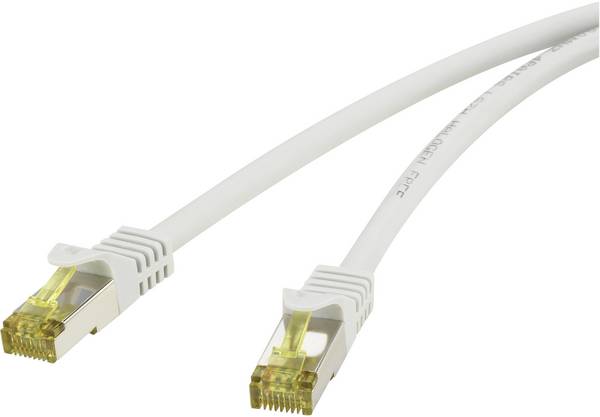 Renkforce RF-4149867 RJ45 síťové kabely, propojovací kabely CAT 6a (surový kabel CAT 7) S/FTP 3.00 m šedá s ochranou, samozhášecí 1 ks
