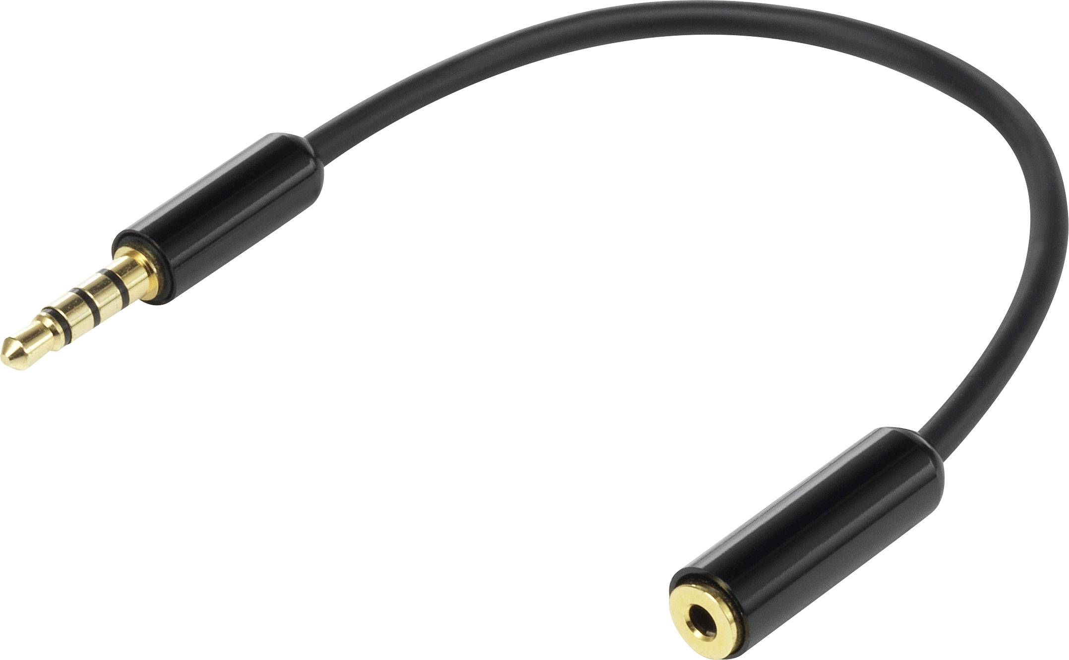 SpeaKa Professional SP-7870156 jack audio adaptér [1x jack zástrčka 3,5 mm - 1x jack zásuvka 2,5 mm] černá