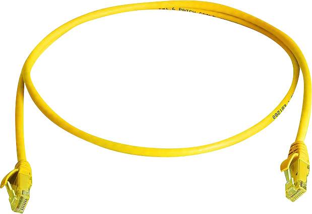 Telegärtner 100008205 RJ45 síťové kabely, propojovací kabely CAT 5e U/UTP 1.00 m žlutá samozhášecí, bez halogenů 1 ks