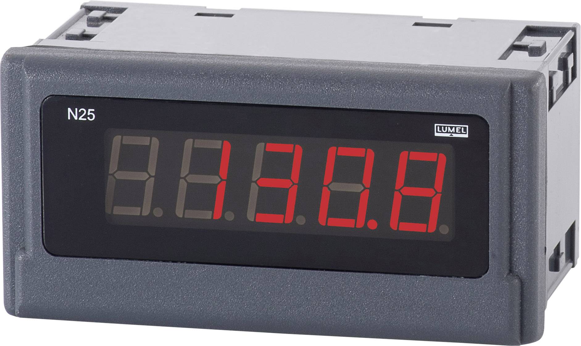 Elektronické měřicí zařízení s digitálním displejem, zobrazuje hodnotu '130.8' červeně. Označení 'N25' v levém horním rohu.