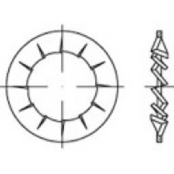 TOOLCRAFT  138472 vějířovitá podložka vnitřní Ø: 5.3 mm  DIN 6798   pružinová ocel galvanizováno zinkem 500 ks