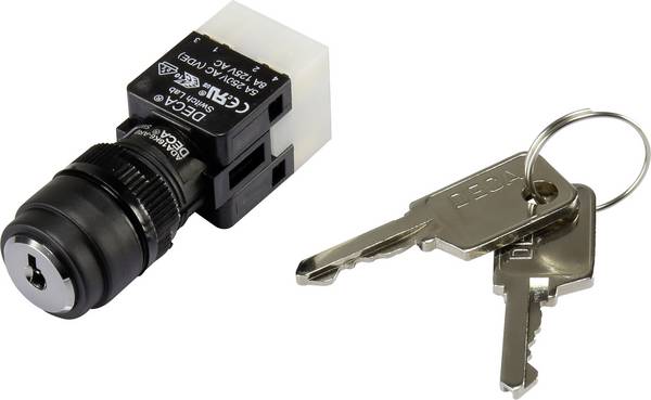 DECA  1384380  ADA16K6-AR0-CA  klíčový spínač  250 V/AC  5 A  1x vyp/zap  1 x 90 °  IP65  1 ks