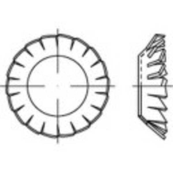 TOOLCRAFT  138440 vějířovitá podložka vnitřní Ø: 4.3 mm  DIN 6798   pružinová ocel  250 ks