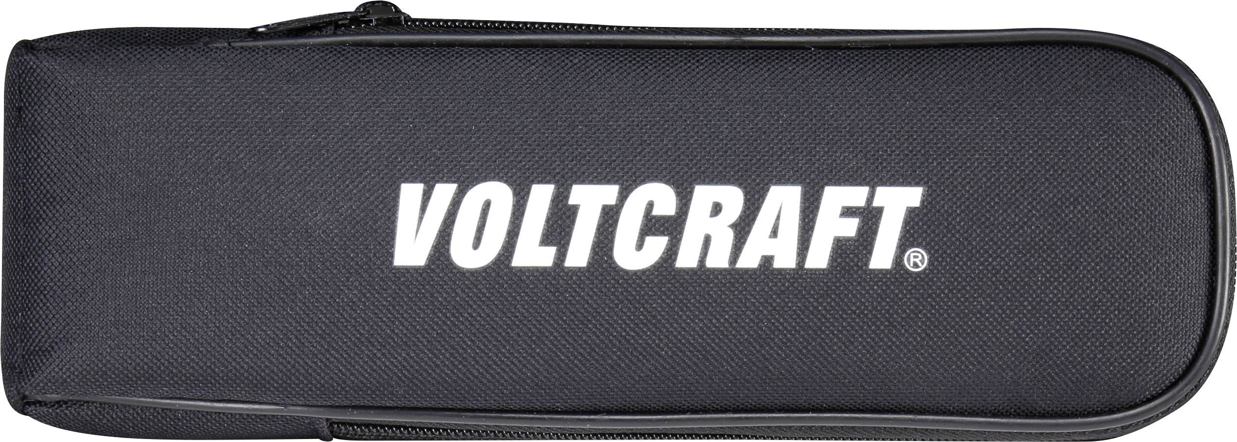 Černé Voltcraft pouzdro na zip, vhodné pro uchovávání elektronických zařízení nebo příslušenství.