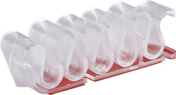 TRU COMPONENTS 93014c881a držák kabelu samolepicí 1386638 Průměr kabelového svazku (rozsah) 8 mm (max)   transparentní 1 ks