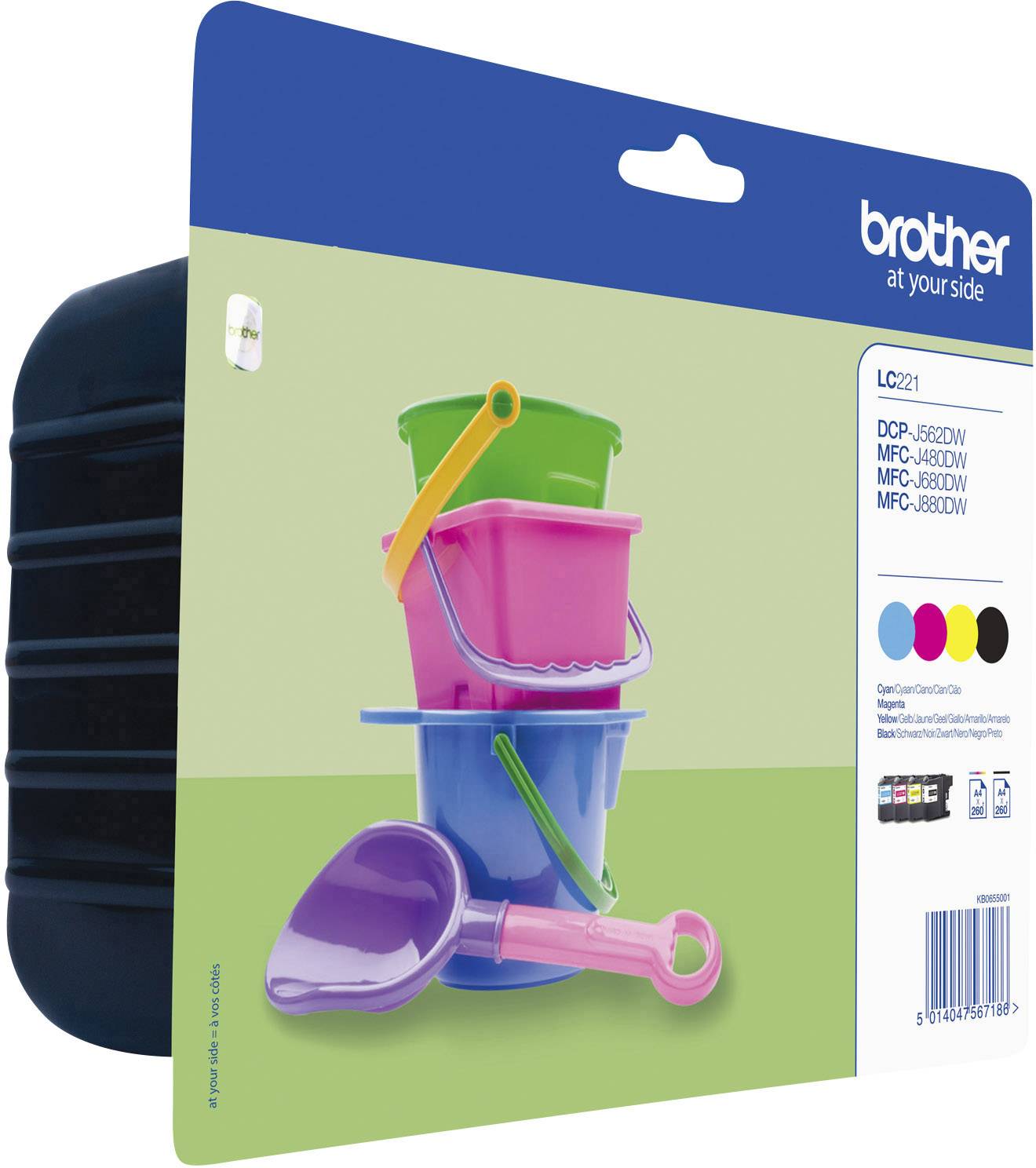 Brother Ink LC-221 originál kombinované balení černá, azurová, purppurová, žlutá LC221VALBPDR