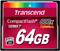 Transcend CompactFlash paměťová karta s kapacitou 64 GB, UDMA 7, rychlost 800x, rychlost čtení 120 MB/s.
