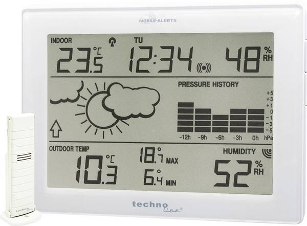 Techno Line Mobile Alerts MA 10410 Mobile Alerts MA 10410 digitální bezdrátová meteostanice  Počet senzorů (max.) 1