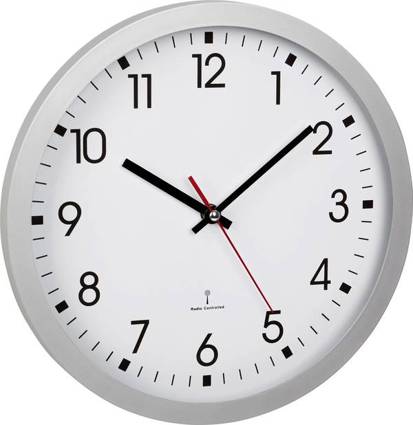 TFA Dostmann 60.3522.02 DCF nástěnné hodiny 30 cm x 43 mm, stříbrná