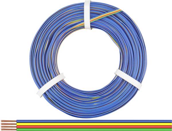 Donau Elektronik 418-50 lanko/ licna  4 x 0.14 mm² zelená, červená, žlutá, modrá 50 m