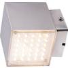 LED vonkajšie nástenné osvetlenie 7 W teplá biela Heitronic Kubus 35272 nerezová oceľ