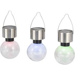 LED solární dekorativní osvětlení koule Renkforce Kristall 1400507, chrom, čirá, RGB, sada 3 ks