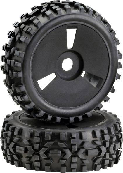 Absima 1:8 Buggy kompletní kola Crossline rough Pin Disk černá 1 pár