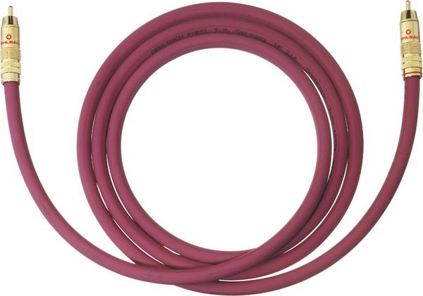 cinch audio kabel [1x cinch zástrčka - 1x cinch zástrčka] 5.00 m bordó pozlacené kontakty Oehlbach NF 214 SUB