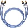 cinch audio kabel [2x cinch zástrčka - 2x cinch zástrčka] 0.50 m modrá pozlacené kontakty Oehlbach XXL® Series 2