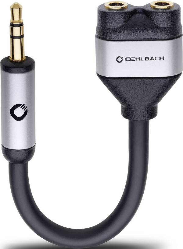 Oehlbach 60021 i-Connect J-AD jack audio Y adaptér [1x jack zástrčka 3,5 mm - 2x jack zásuvka 3,5 mm] černá