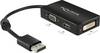 Delock 62656 DisplayPort / VGA / HDMI / DVI adaptér [1x zástrčka DisplayPort - 1x VGA zásuvka, HDMI zásuvka, DVI zásuvka 24+1pólová] černá s feritovým jádrem 16.00 cm