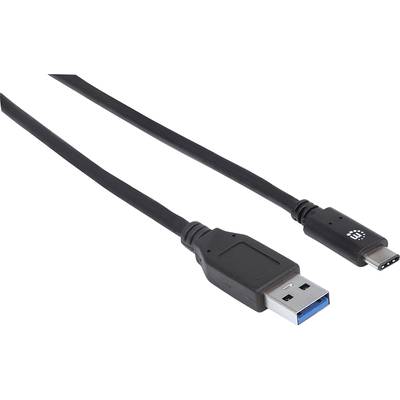 USB kabel s konektorem Typ-A vlevo a konektorem Typ-C vpravo, na bílém pozadí.
