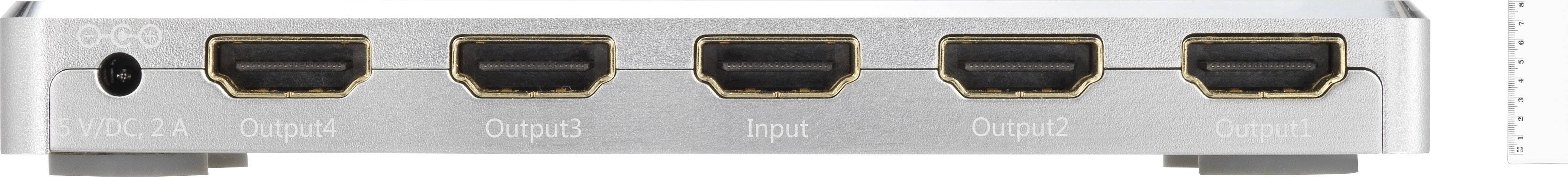 SpeaKa Professional 4 porty HDMI rozbočovač s hliníkovým krytem, UHD 3840 x 2160 Pixel-4