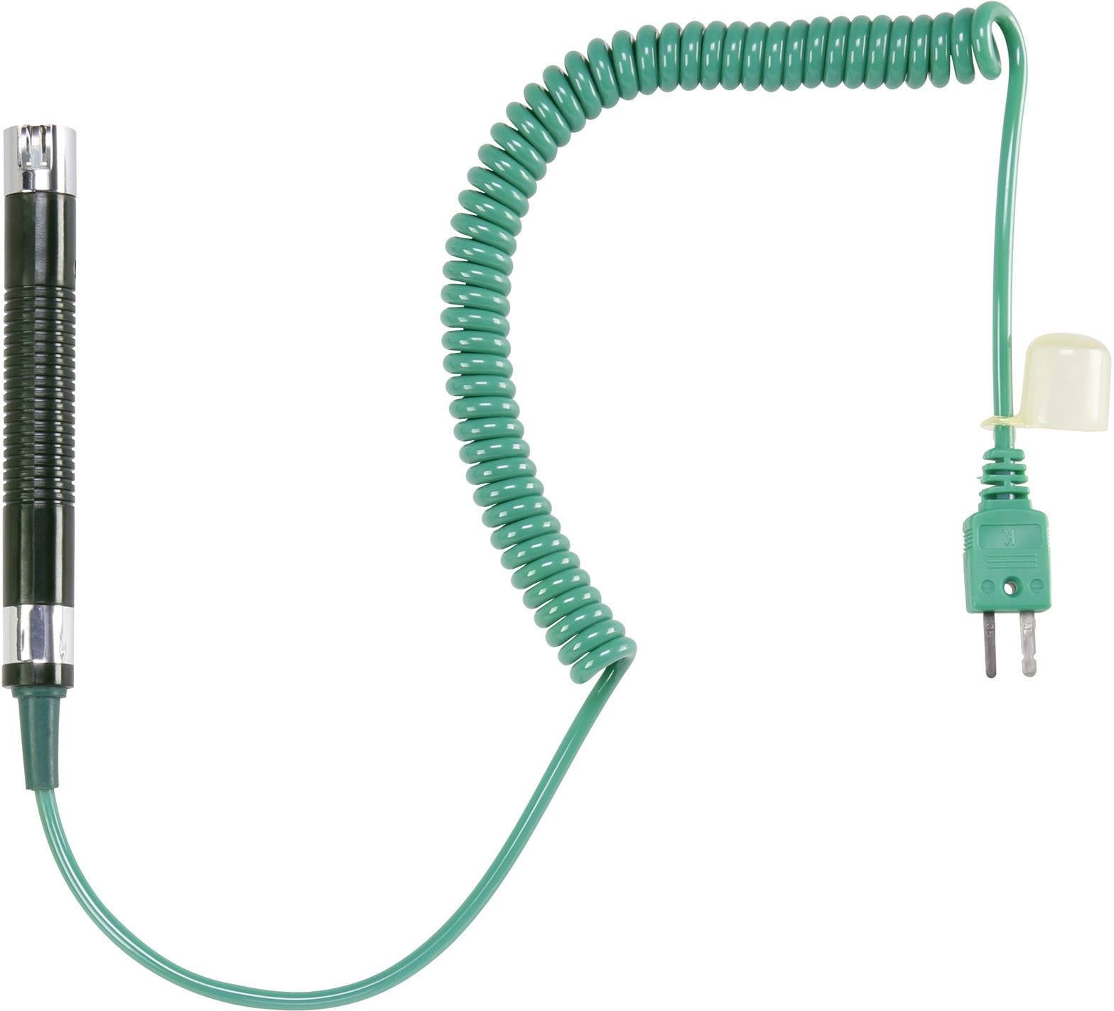 Zelený zkroucený prodlužovací topný kabel, zástrčka směřuje doprava. Navržen pro topné rohože nebo elektrické spotřebiče do interiéru.