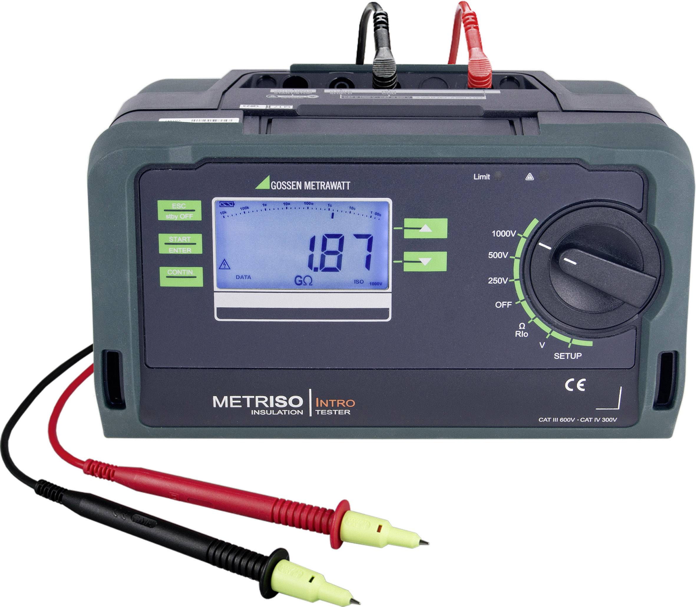 Gossen Metrawatt Metriso Intro tester izolací 250 V, 500 V, 1000 V, 10 GΩ