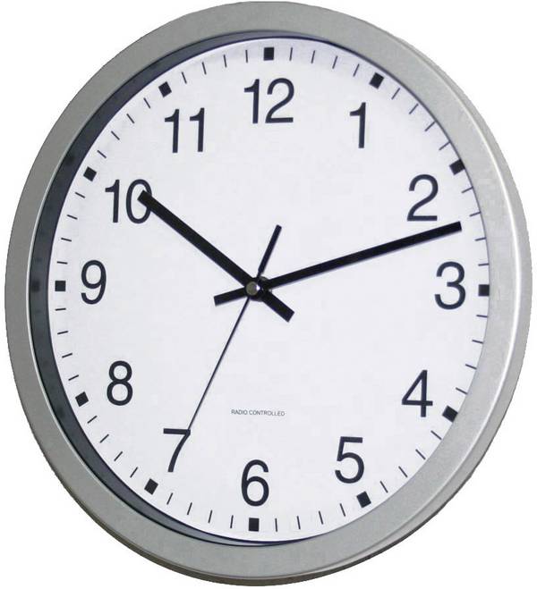 EUROTIME 56831-07 DCF nástěnné hodiny 30 cm x 43 mm, stříbrná