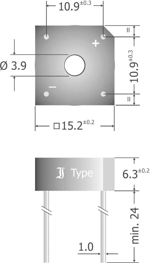 Diotec KBPC604 můstkový usměrňovač KBPC 400 V 6 A jednofázové