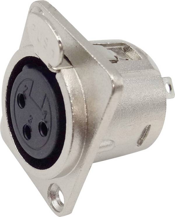 TRU COMPONENTS 1408819 XLR konektor přírubová zásuvka, rovná Pólů: 3 stříbrná 1 ks