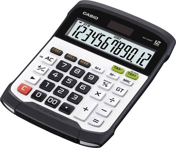 Casio WD-320MT  stolní kalkulačka, displej (počet míst) 12, solární napájení, na baterii, stříbrnočerná