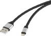 Renkforce USB kabel USB 2.0 USB-A zástrčka, Apple Lightning konektor 1.00 m tmavě šedá RF-4229019