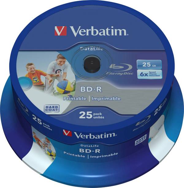 Verbatim 43811 Blu-ray BD-R SL 25 GB 25 ks vřeteno s potiskem, vrstva proti poškrábání