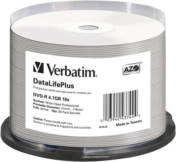 Verbatim 43744 DVD-R 4.7 GB 50 ks vřeteno s potiskem