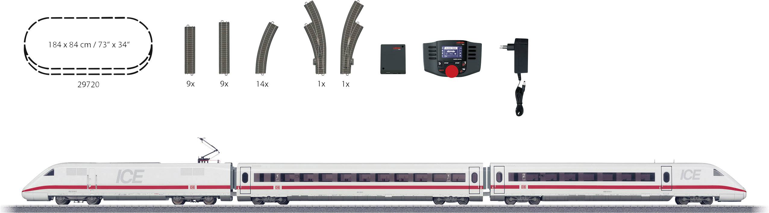 Märklin 29792 H0 startovací sada s vlakovou soupravou ICE 2 od DB AG
