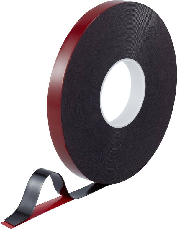 TOOLCRAFT 93038c185 93038c185 oboustranná lepicí páska  červená/černá (d x š) 30 m x 20 mm 1 ks