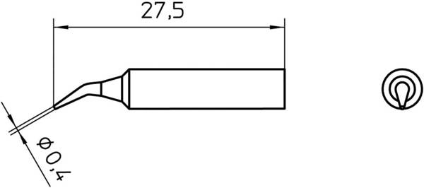 Weller XNT 1X pájecí hrot oblý  Délka hrotů 28 mm Obsah 1 ks