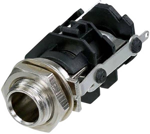 Rean AV RJ3VM-S-CON jack konektor 6.35 mm zásuvka, vestavná vertikální Pólů: 3 stereo černá 1 ks