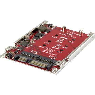 Červená adaptérová deska pro mSATA na SATA s konektory a obvody, vhodná pro integraci elektronických zařízení.