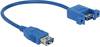 Delock USB kabel USB 3.2 Gen1 USB-A zásuvka, USB-A zásuvka 0.25 m modrá 85111