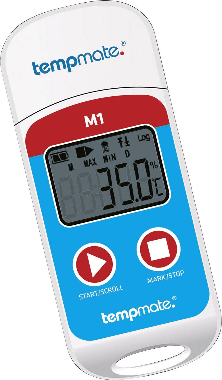 tempmate  200100  M1  teplotní datalogger Měrné veličiny teplota  -30 do +70 °C funkce PDF