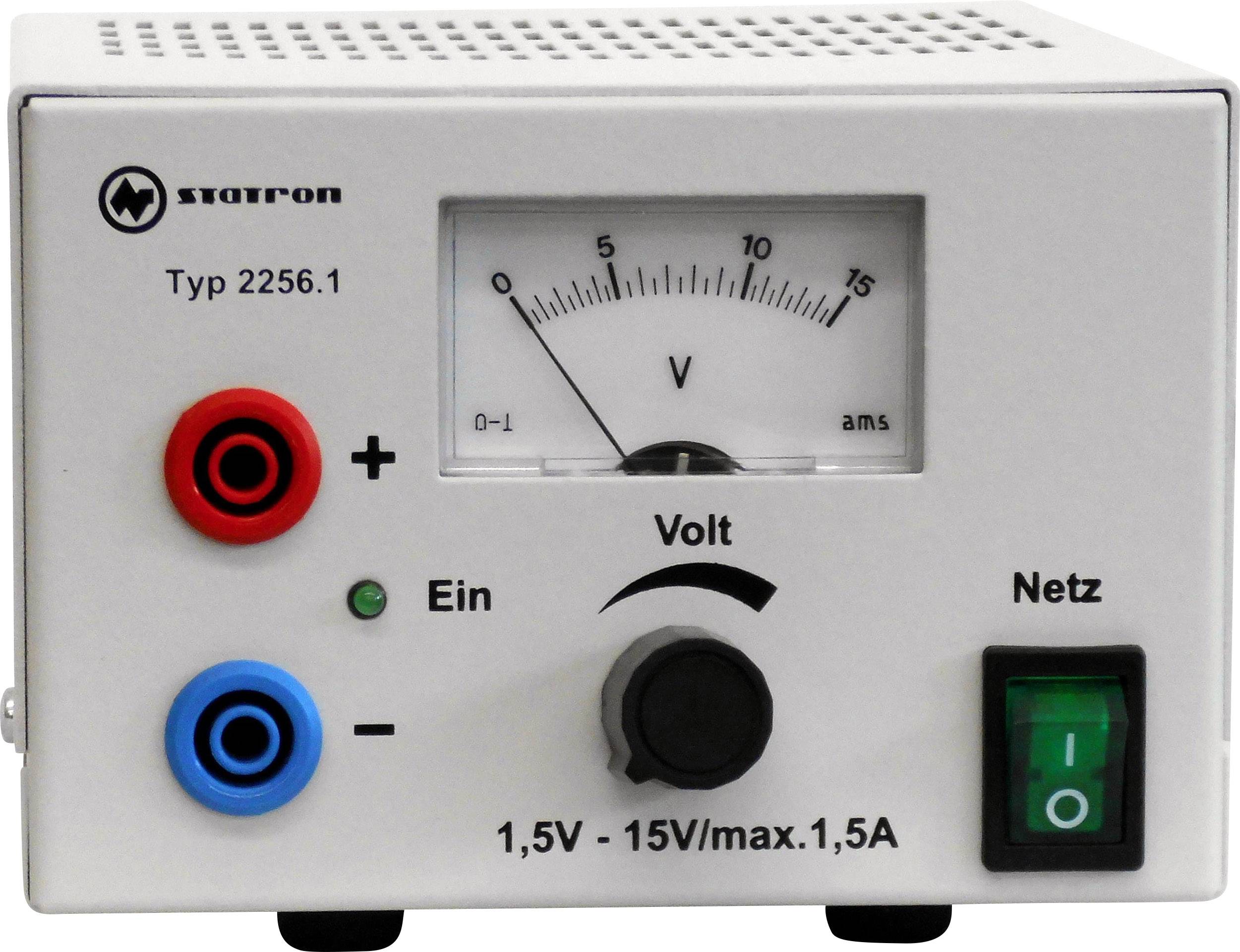 Statron 2256.1 laboratorní zdroj s nastavitelným napětím, 1.5 - 15 V, 1.5 A, 40 W, výstup 1 x, 2256.1