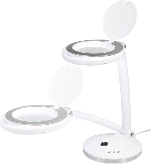 TOOLCRAFT TO-7453173 Stolní lupa s LED osvětlením, se 30 SMD LED  zvětšení=1.75 x 10.2 cm Třída energetické účinnosti 2021 F (A - G)