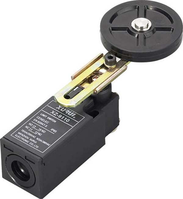 <br>  TRU COMPONENTS<br>  XZ-9/110<br>  koncový spínač<br>  250 V/AC<br>  10 A<br>  ovládací páka s kladkou<br>  bez aretace<br>  IP65<br>  1 ks<br>