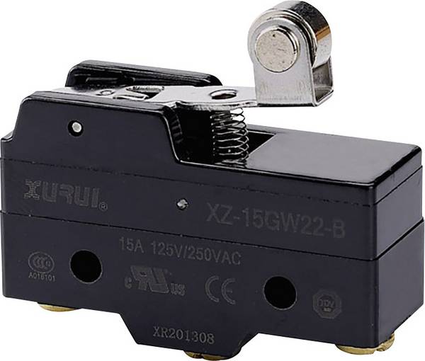 Mikrospínač XZ-15GW22-B, 250 V AC / 15 A, 1x vyp./zap., bez aretace, 1 ks