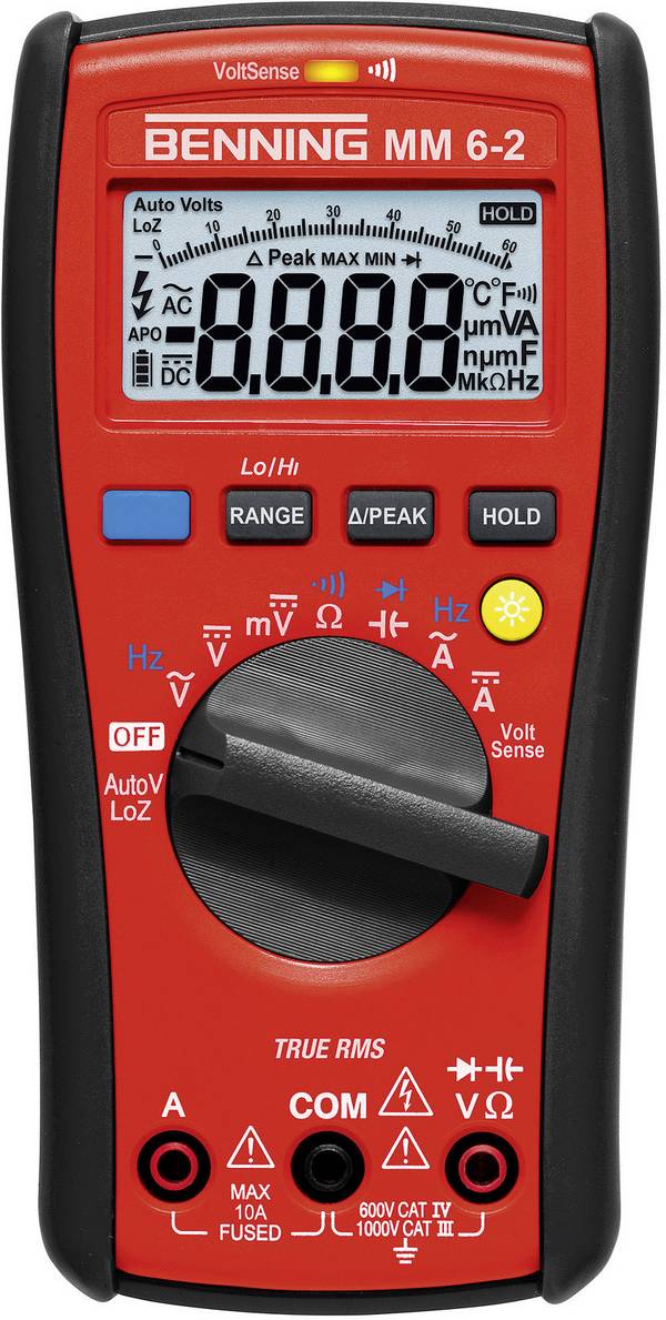 Benning MM 6-2 digitální multimetr, LoZ, CAT III 1000 V, CAT IV 600 V, Displej (counts): 6000