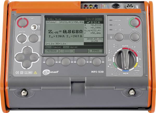Sonel MPI-530 instalační tester, Norma VDE 0100, WMDEMPI530, EN a DE menu