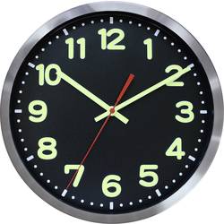 DCF nástěnné hodiny EUROTIME Funk-Wanduhr Leuchtziffern-/zeiger Alu 59861-07, vnější Ø 30 cm, hliník