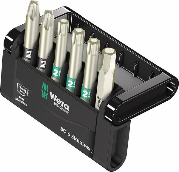 Wera Bit-Check 6 Stainless 1 05073634001 sada bitů, 6dílná, inbus, křížový PZ, Vnitřní T-profil, 1/4" (6,3 mm)